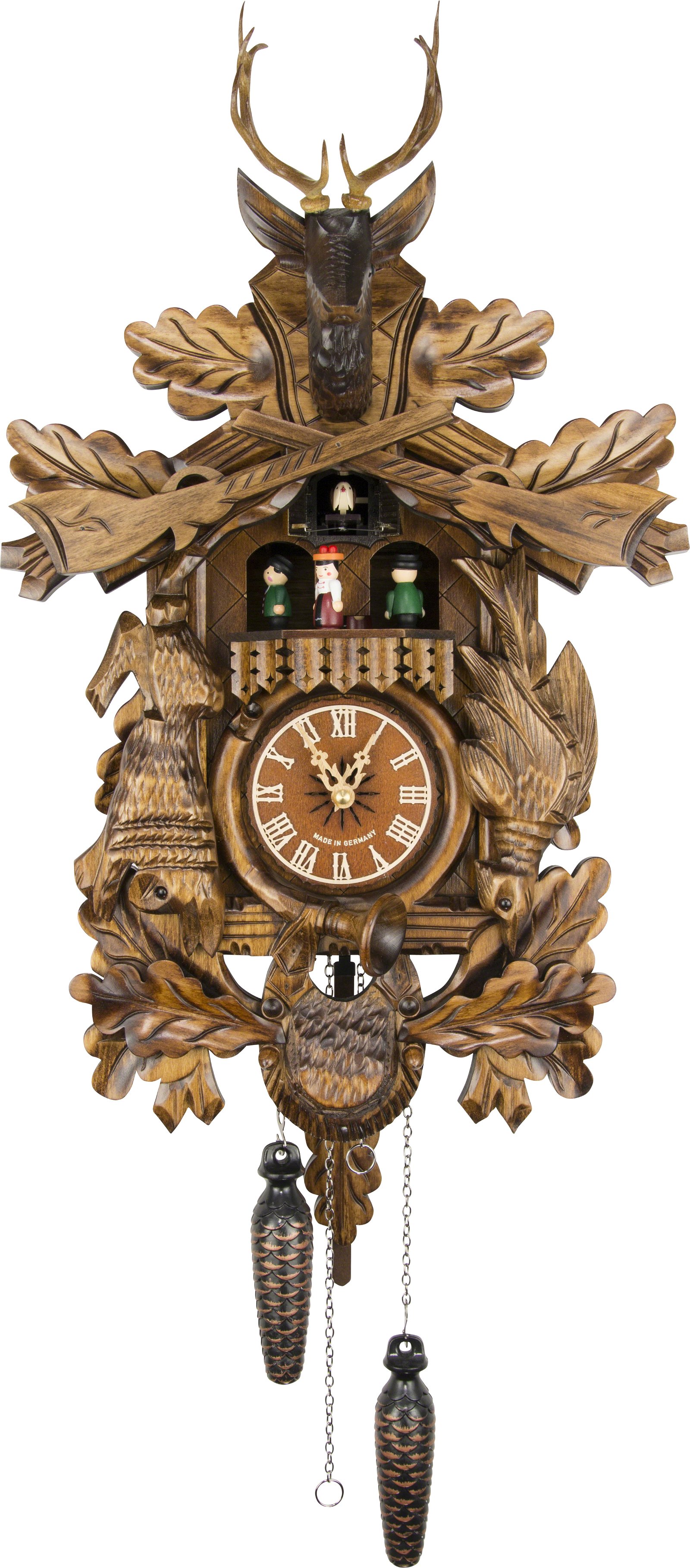 Cuckoo Clock Quartz-movement Carved-Style 37cm by Engstler