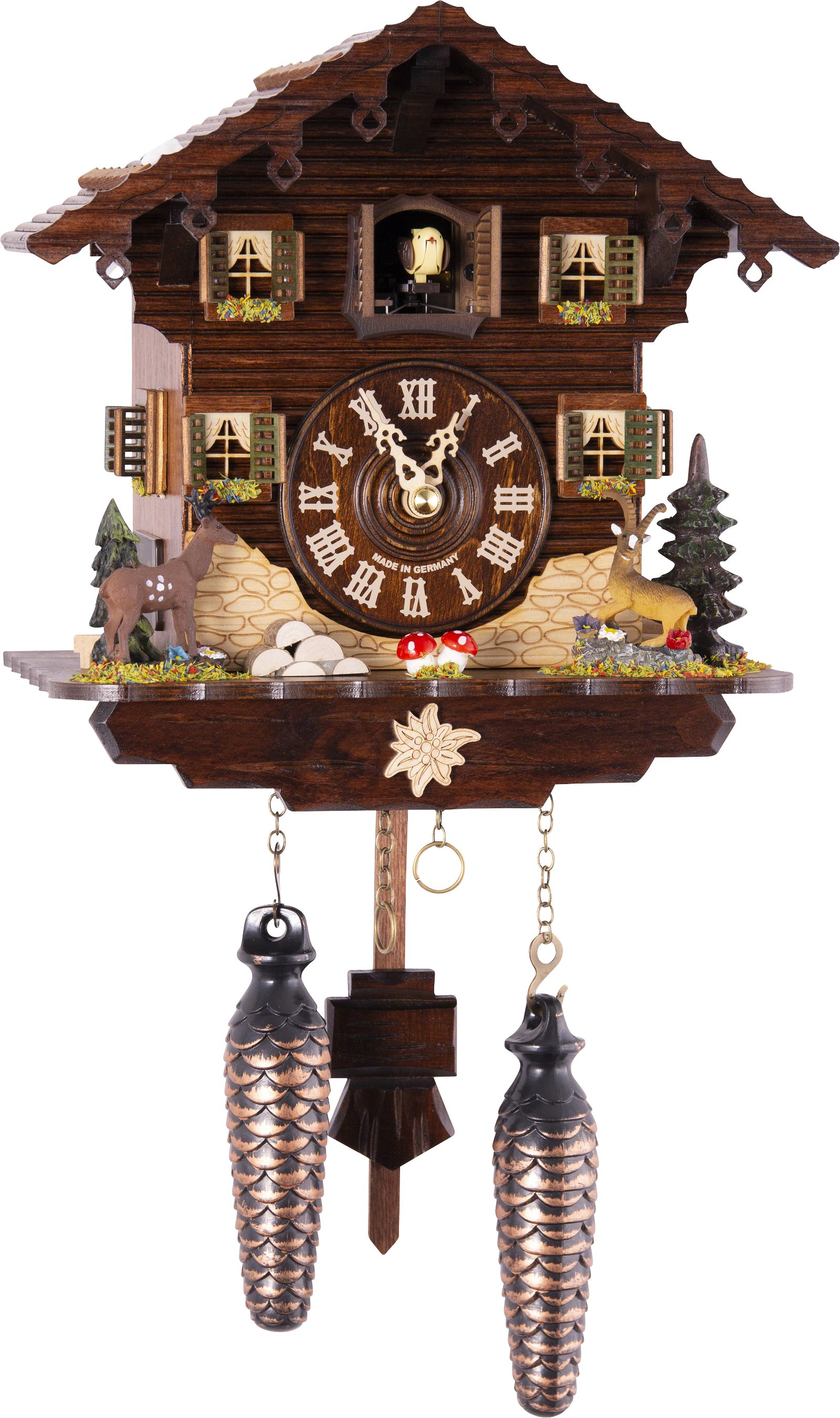 Cuckoo Clock Quartz-movement Chalet-Style 23cm by Trenkle Uhren