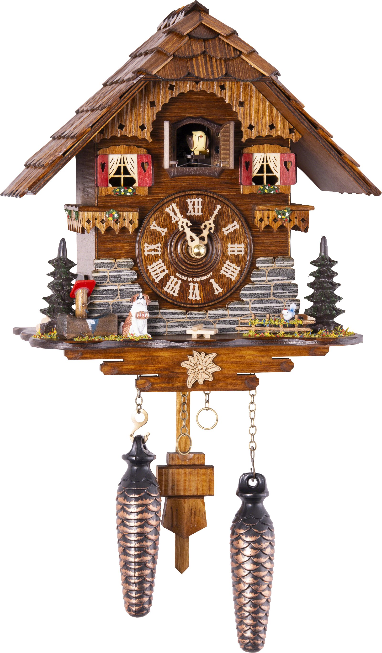 Cuckoo Clock Quartz-movement Chalet-Style 25cm by Trenkle Uhren