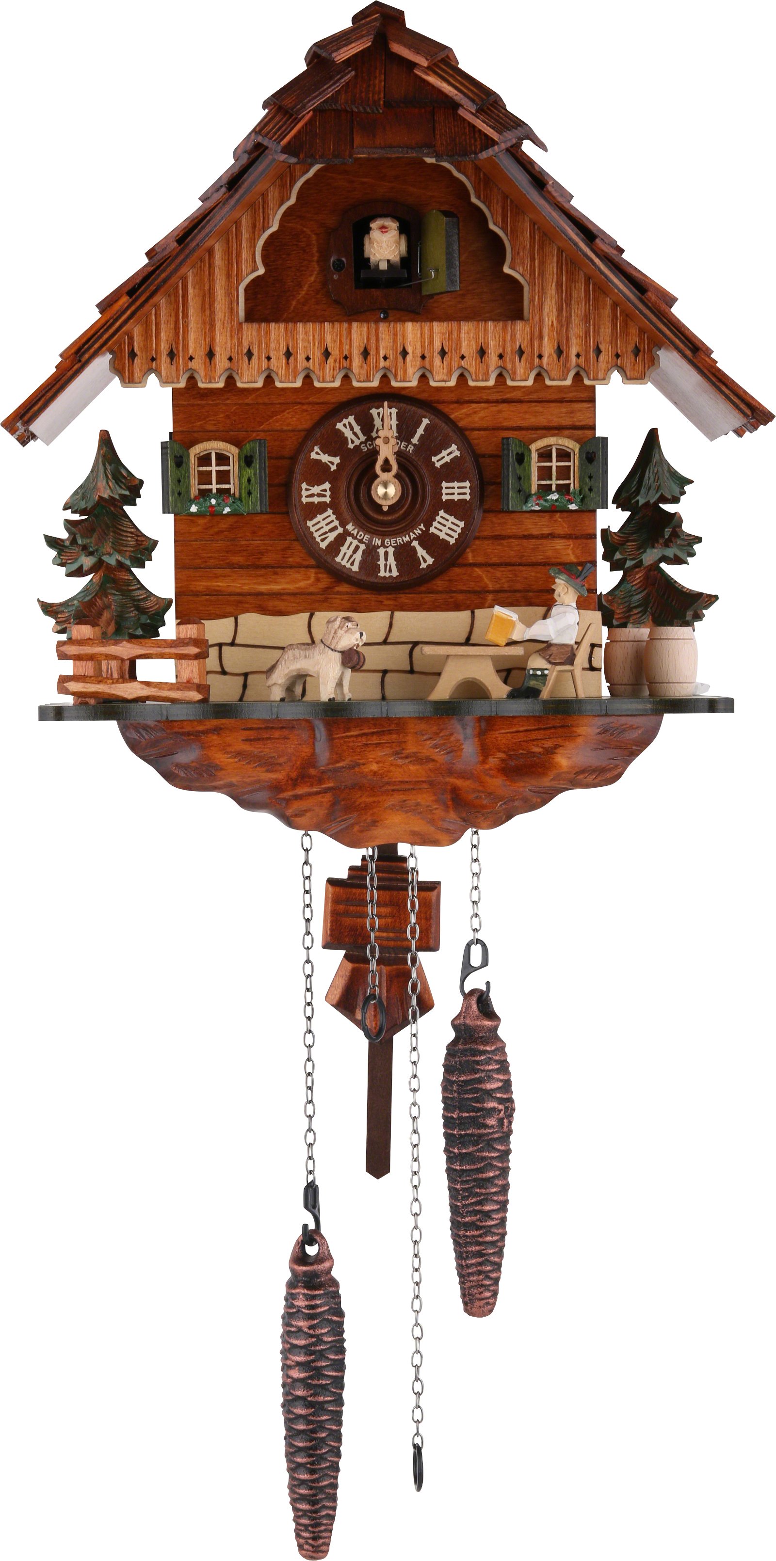 Cuckoo Clock Quartz-movement Chalet-Style 29cm by Anton Schneider