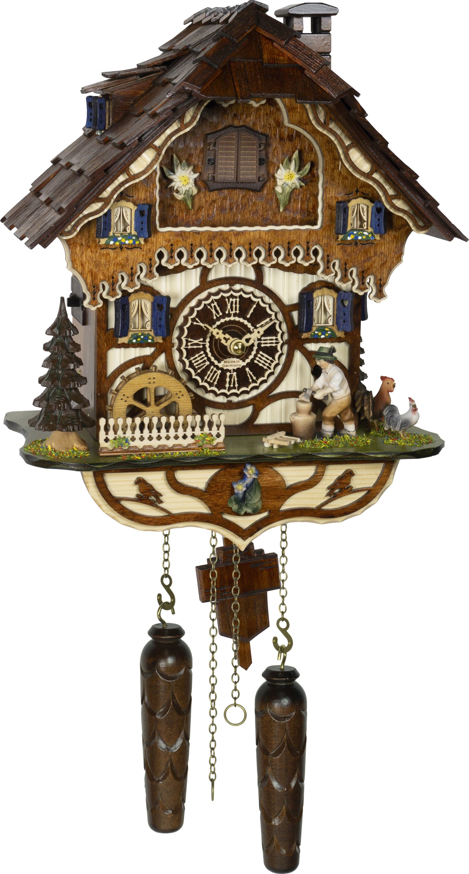 Cuckoo Clock Quartz-movement Chalet-Style 33cm by Trenkle Uhren