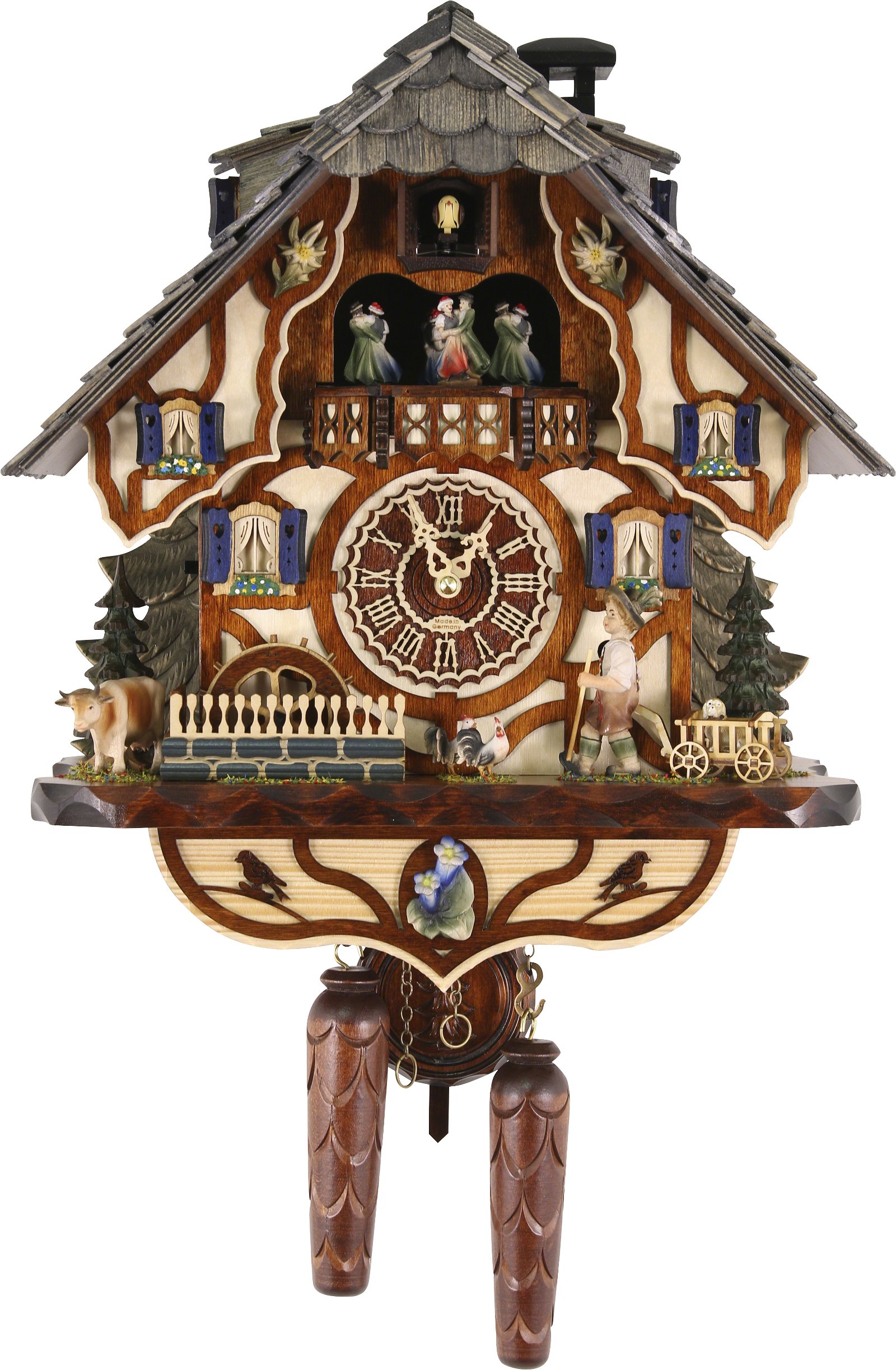 Cuckoo Clock Quartz-movement Chalet-Style 45cm by Trenkle Uhren